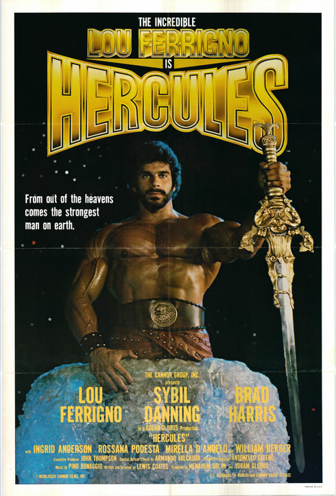 hercules 1983 one sheet poster folded